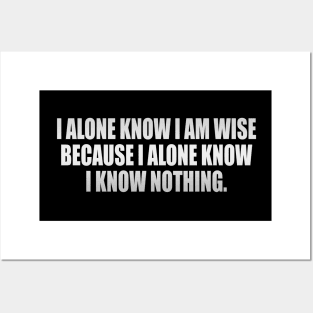 I alone know I am wise because I alone know I know nothing Posters and Art